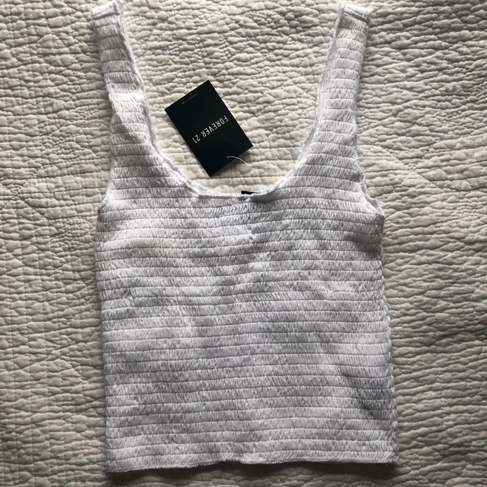 F21 White Knit Tank